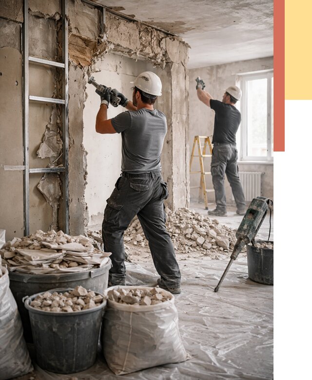 Демонтажные работы в Борисоглебске от 2809 руб. — услуги и цена под ключ | ОТДЕЛОЧНИК-Брс