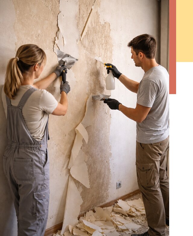 Снятие старых обоев в Борисоглебске от 5462 руб. под ключ недорого | ОТДЕЛОЧНИК-Брс