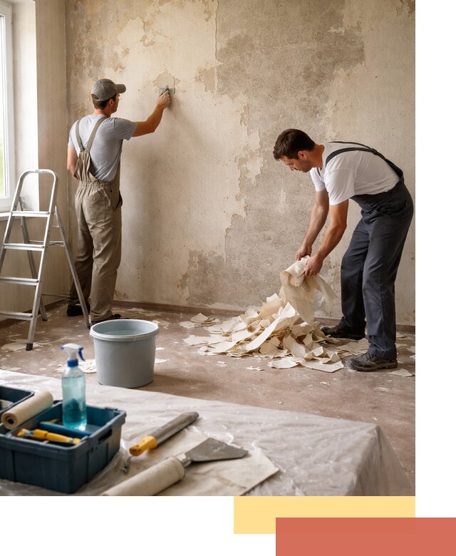 Снятие старых обоев в Борисоглебске быстро и качественно