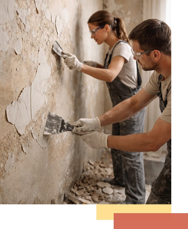 Снятие старой шпаклевки и подготовка поверхностей в Борисоглебске