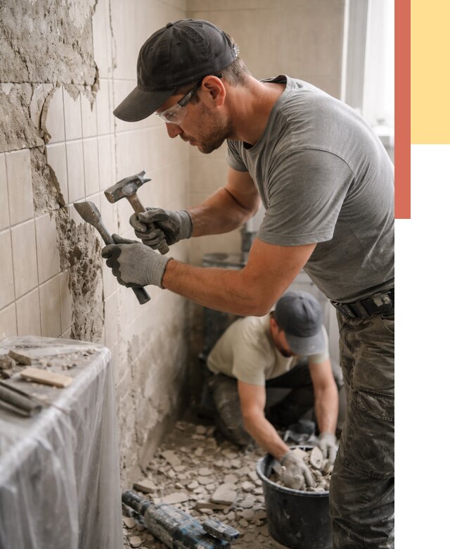 Демонтаж плитки со стен в Борисоглебске от 884 руб. — быстро и недорого | ОТДЕЛОЧНИК-Брс