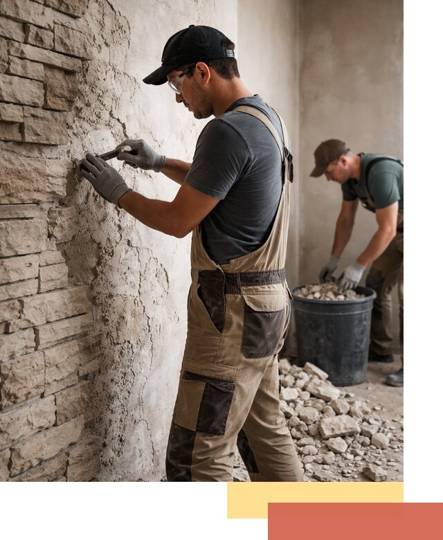 Демонтаж декоративного камня в Борисоглебске профессионально и безопасно