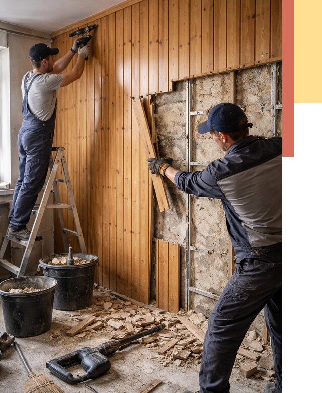 Демонтаж вагонки со стен в Борисоглебске от 1509 руб. — снятие, удаление, срочно | ОТДЕЛОЧНИК-Брс