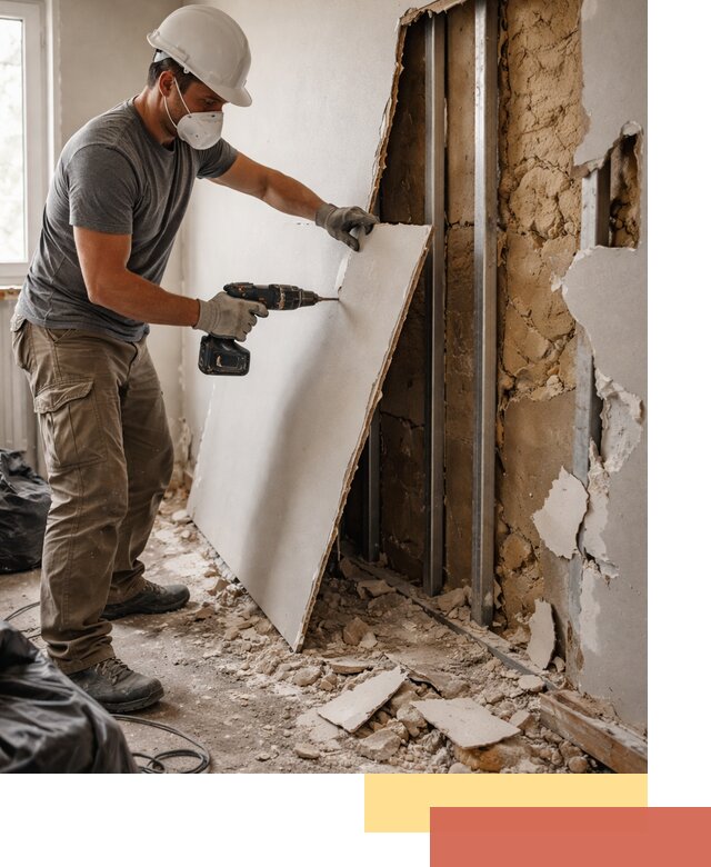 Демонтаж гипсокартона со стен в Борисоглебске качественно и быстро