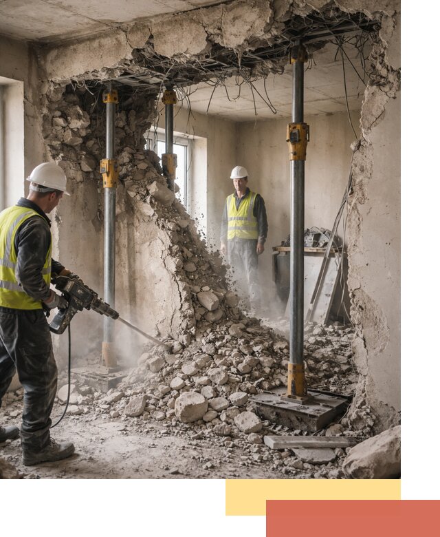 Снос несущих стен в Борисоглебске с гарантией безопасности и качества