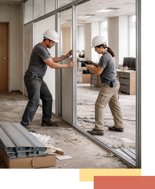 Демонтаж алюминиевых перегородок в Борисоглебске быстро и аккуратно