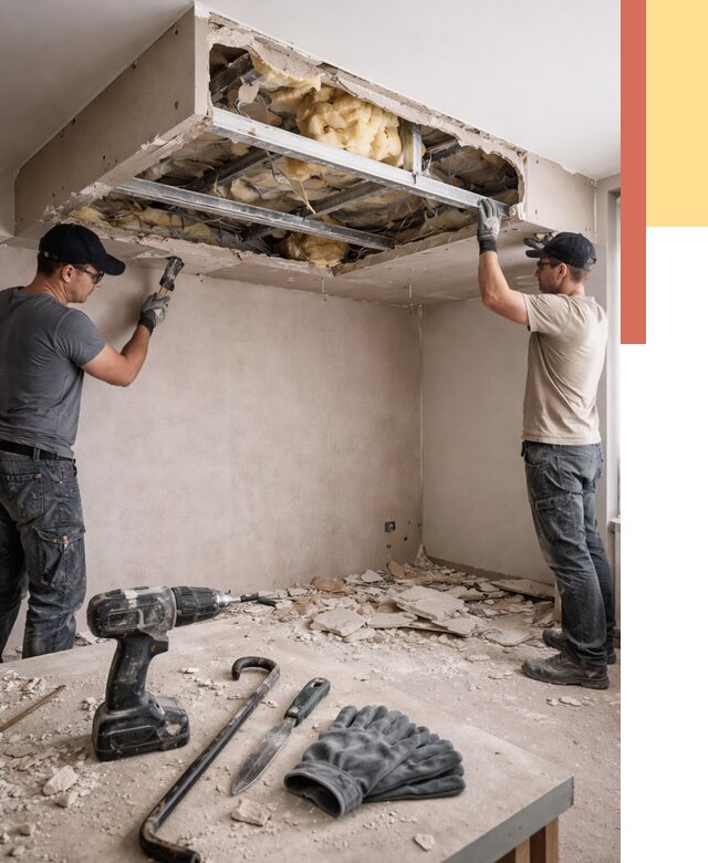 Демонтаж короба из гипсокартона в Борисоглебске от 1581 руб. — быстро и недорого | ОТДЕЛОЧНИК-Брс