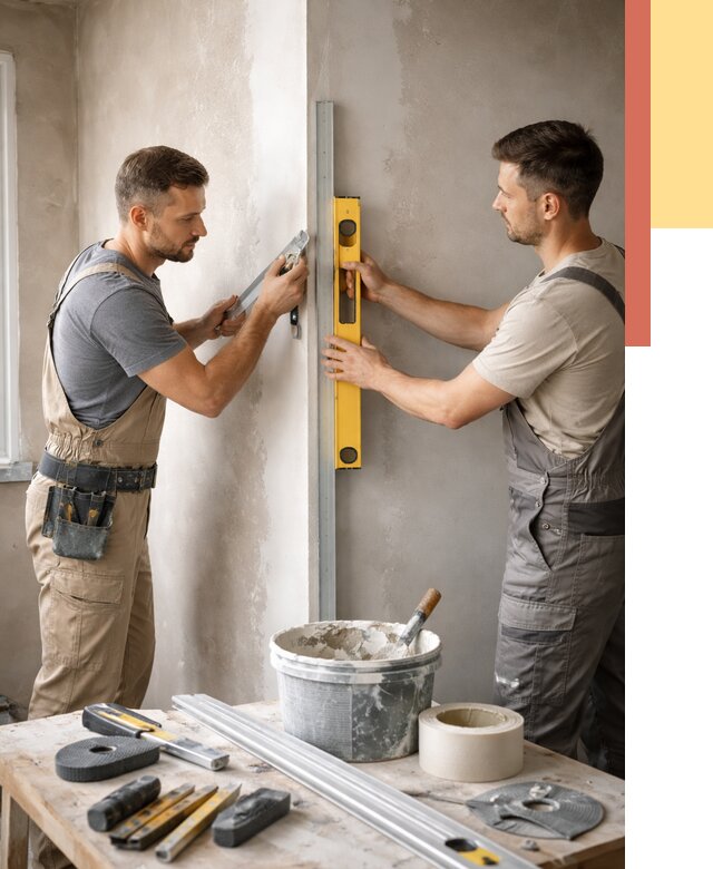 Выведение углов стен в Борисоглебске от 1925 руб. быстро и недорого | ОТДЕЛОЧНИК-Брс