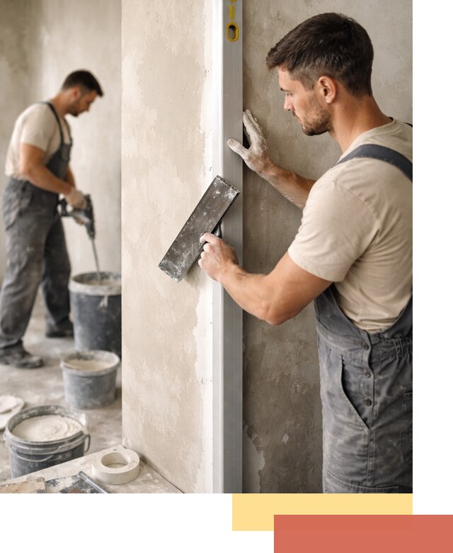 Выведение углов стен в Борисоглебске: монтаж и оштукатуривание