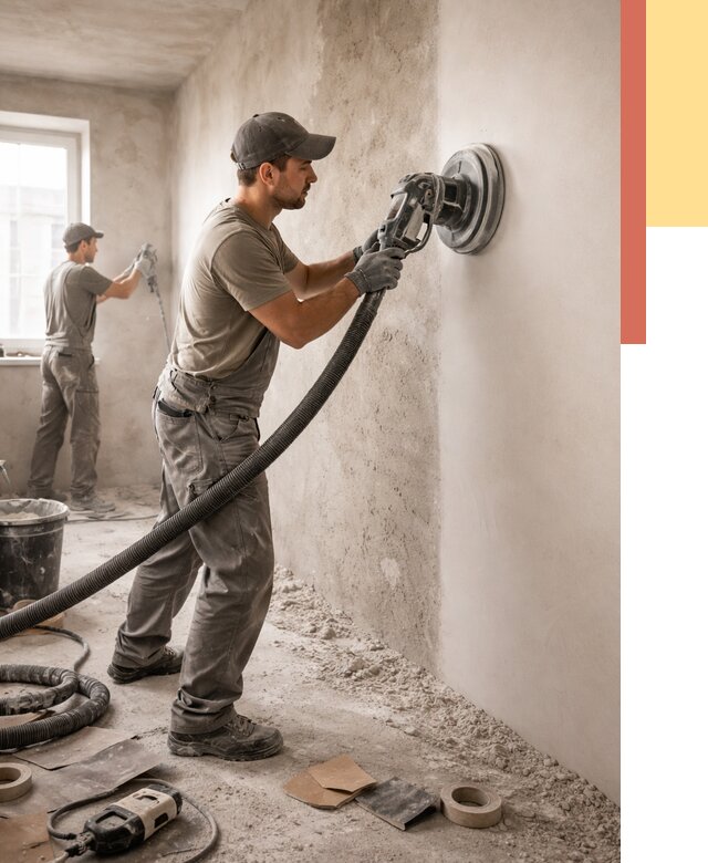 Шлифовка стен в Борисоглебске от 1248 руб/м2 — быстро и недорого | ОТДЕЛОЧНИК-Брс