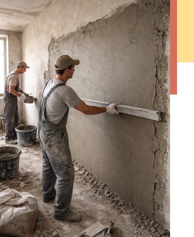 Цементная штукатурка стен в Борисоглебске от 4682 руб/м2 — быстро и недорого | ОТДЕЛОЧНИК-Брс