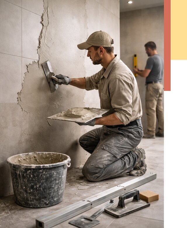 Штукатурка стен в ванной в Борисоглебске от 4682 руб./м² — выравнивание под ключ | ОТДЕЛОЧНИК-Брс