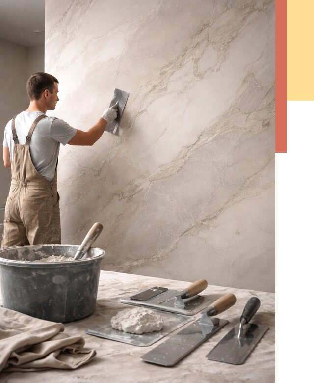 Декоративная штукатурка под мрамор в Борисоглебске от 2913 руб./м² — быстро и недорого | ОТДЕЛОЧНИК-Брс