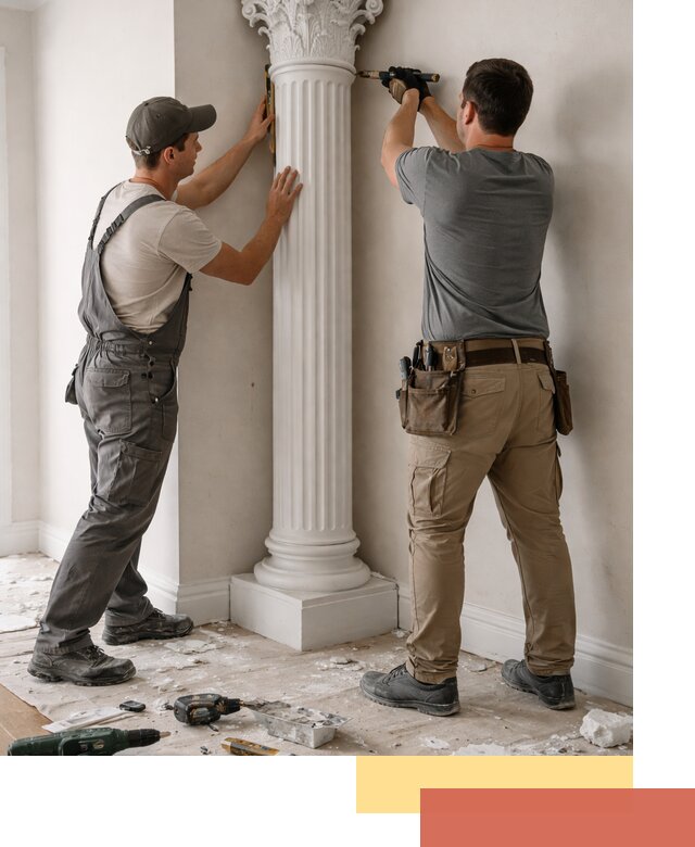 Установка декоративных колонн в Борисоглебске под ключ