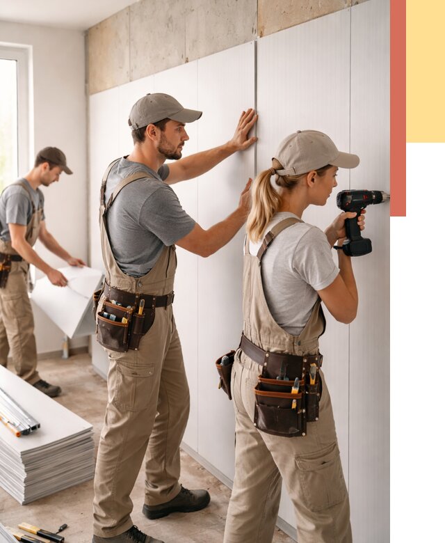 Монтаж ПВХ панелей на стены в Борисоглебске от 468 руб/м2 — быстро и недорого | ОТДЕЛОЧНИК-Брс