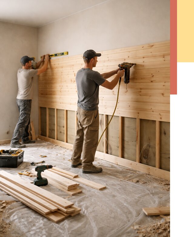 Монтаж деревянной вагонки на стены в Борисоглебске от 7803 руб. | Услуги монтажа вагонки | ОТДЕЛОЧНИК-Брс