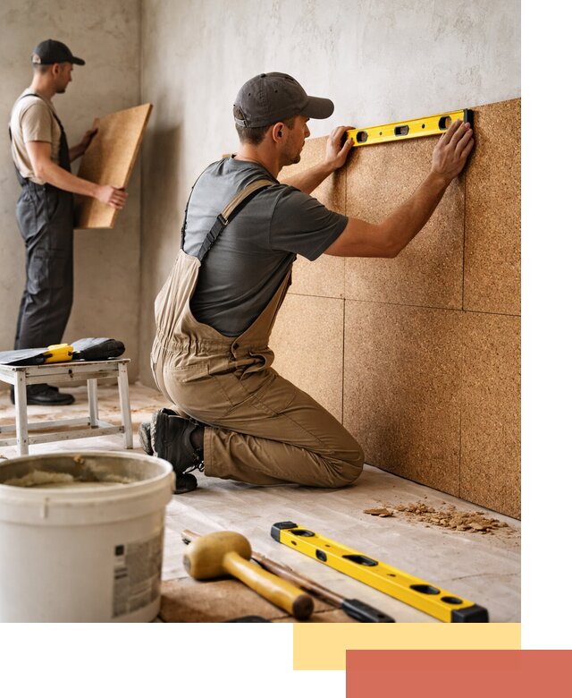 Монтаж пробковых панелей на стены в Борисоглебске быстро и качественно