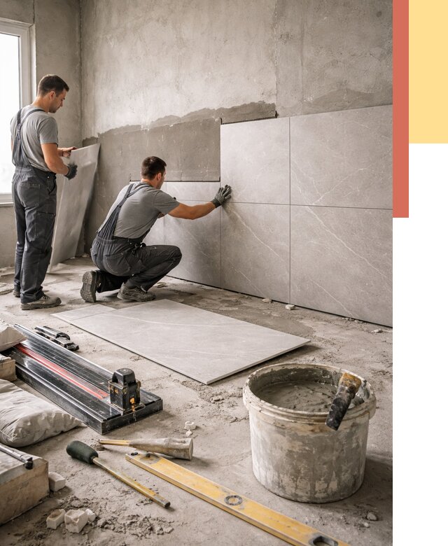 Облицовка стен керамогранитом в Борисоглебске от 4370 руб./м² — услуги под ключ | ОТДЕЛОЧНИК-Брс