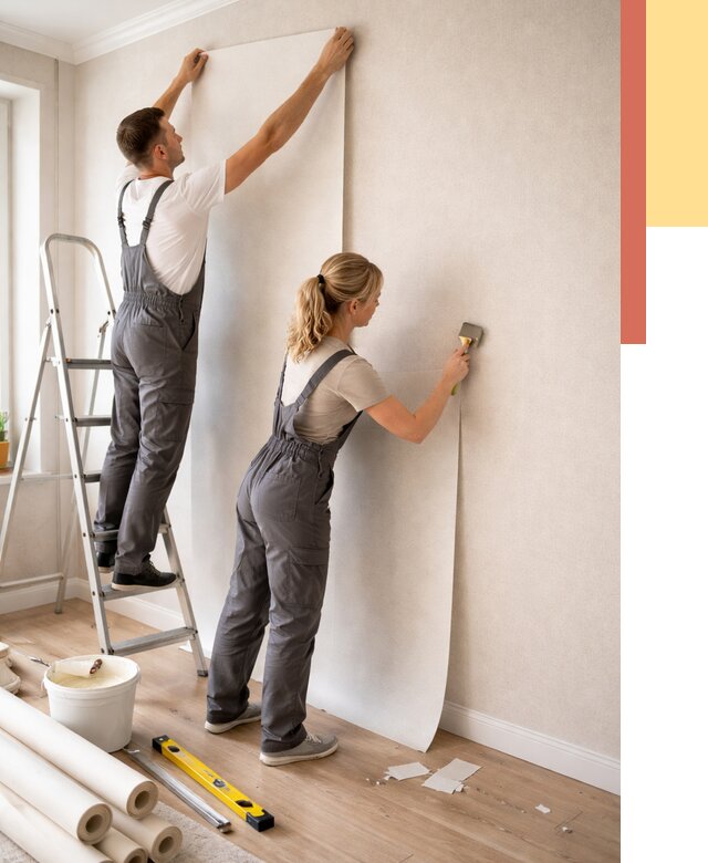 Поклейка флизелиновых обоев в Борисоглебске от 6242 руб. | Быстро и недорого — ОТДЕЛОЧНИК-Брс