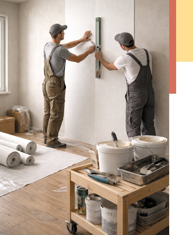 Поклейка стеклообоев в Борисоглебске от 6763 руб. за м2 — быстро и недорого | ОТДЕЛОЧНИК-Брс