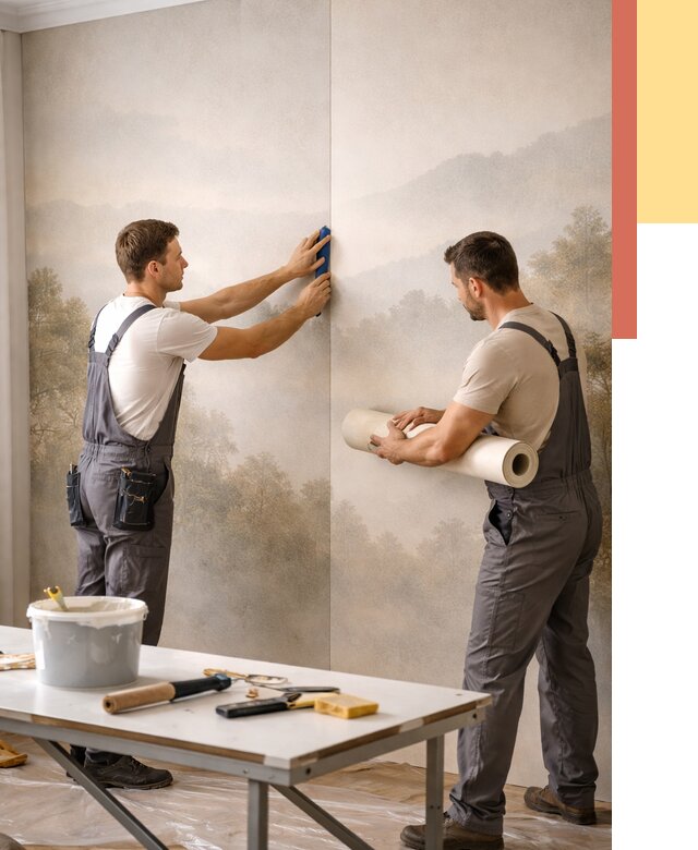 Поклейка фотообоев в Борисоглебске от 8843 руб/м² — быстро и недорого | ОТДЕЛОЧНИК-Брс