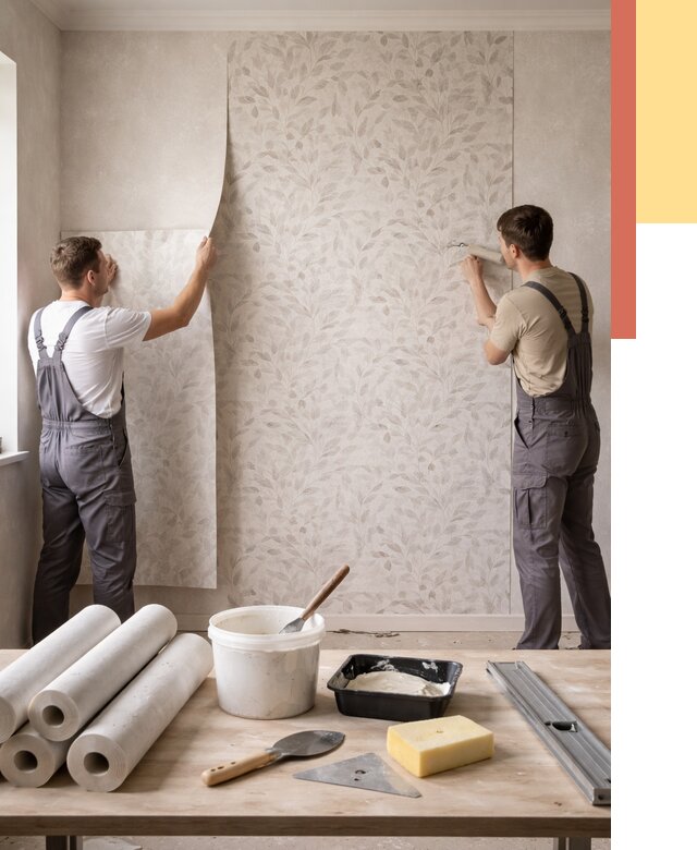 Поклейка обоев с подбором рисунка в Борисоглебске от 3641 руб. | ОТДЕЛОЧНИК-Брс - быстро и недорого