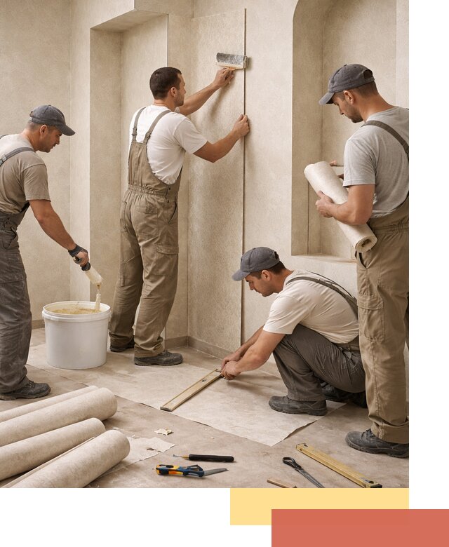 Поклейка обоев на сложные стены и неровные поверхности в Борисоглебске