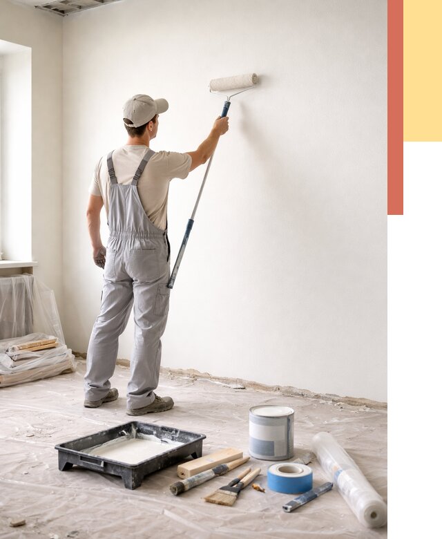 Покраска стен водоэмульсионной краской в Борисоглебске от 468 руб. за м² | ОТДЕЛОЧНИК-Брс