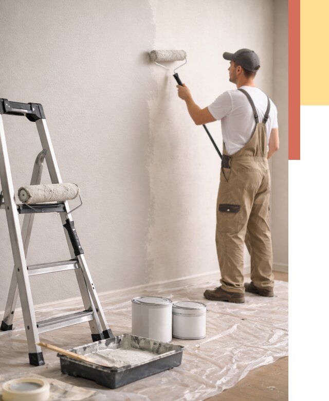 Покраска стен латексной краской в Борисоглебске от 4682 руб. за м2 | ОТДЕЛОЧНИК-Брс