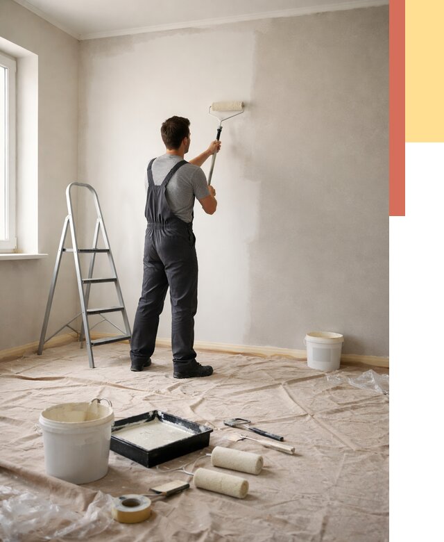 Покраска стен моющейся краской в Борисоглебске от 364 руб./м² — быстро и недорого | ОТДЕЛОЧНИК-Брс