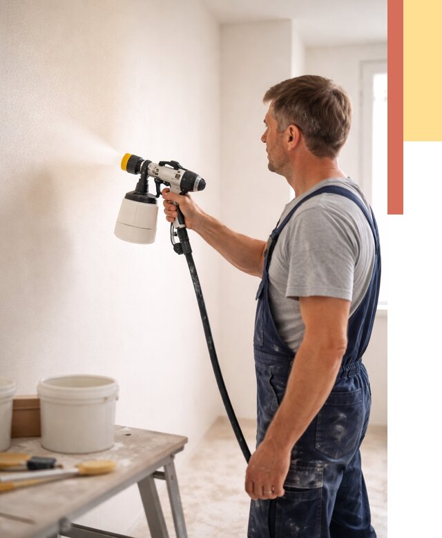 Покраска стен краскопультом в Борисоглебске от 7803 руб. — механизированная покраска | ОТДЕЛОЧНИК-Брс