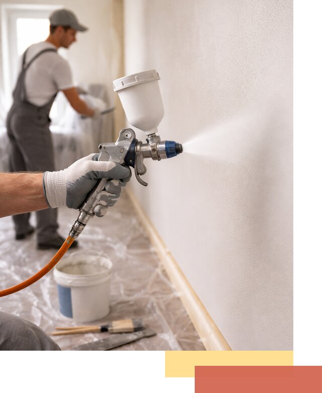 Покраска стен краскопультом в Борисоглебске быстро и качественно