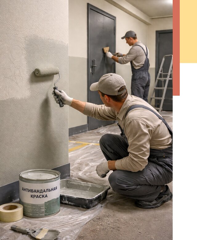 Покраска стен антивандальной краской в Борисоглебске от 4682 руб./м² под ключ | ОТДЕЛОЧНИК-Брс