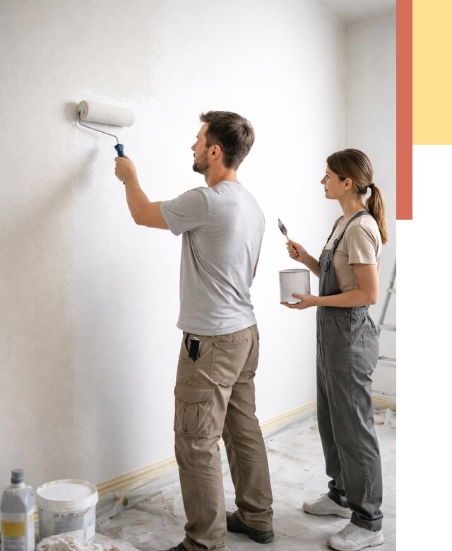 Окраска стен по стеклохолсту в Борисоглебске от 4682 руб/м² под ключ | ОТДЕЛОЧНИК-Брс