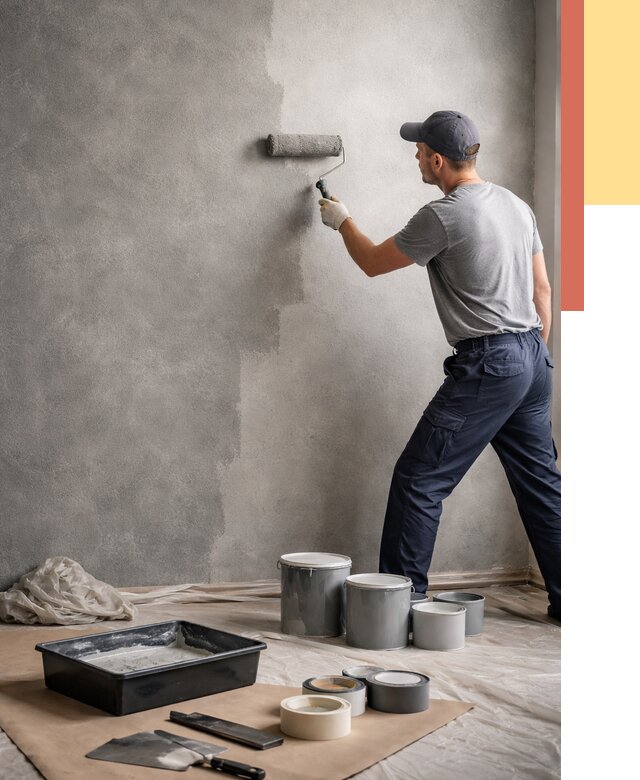 Покраска стен под бетон в Борисоглебске от 676 руб. за м2 — быстро и недорого | ОТДЕЛОЧНИК-Брс