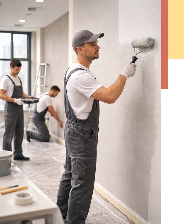 Покраска стен в офисе в Борисоглебске от 8843 руб. — быстро и недорого | ОТДЕЛОЧНИК-Брс