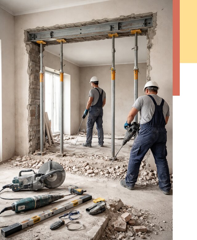 Прорезка проема в стене в Борисоглебске от 4682 руб. — быстро и недорого | ОТДЕЛОЧНИК-Брс