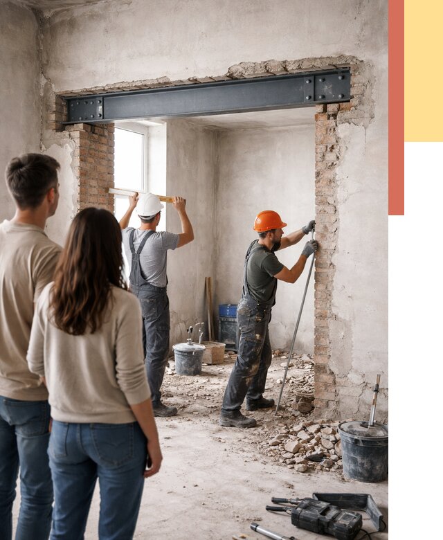 Усиление проема в стене в Борисоглебске от 9884 руб. — усиление дверного проема металлоконструкцией | ОТДЕЛОЧНИК-Брс