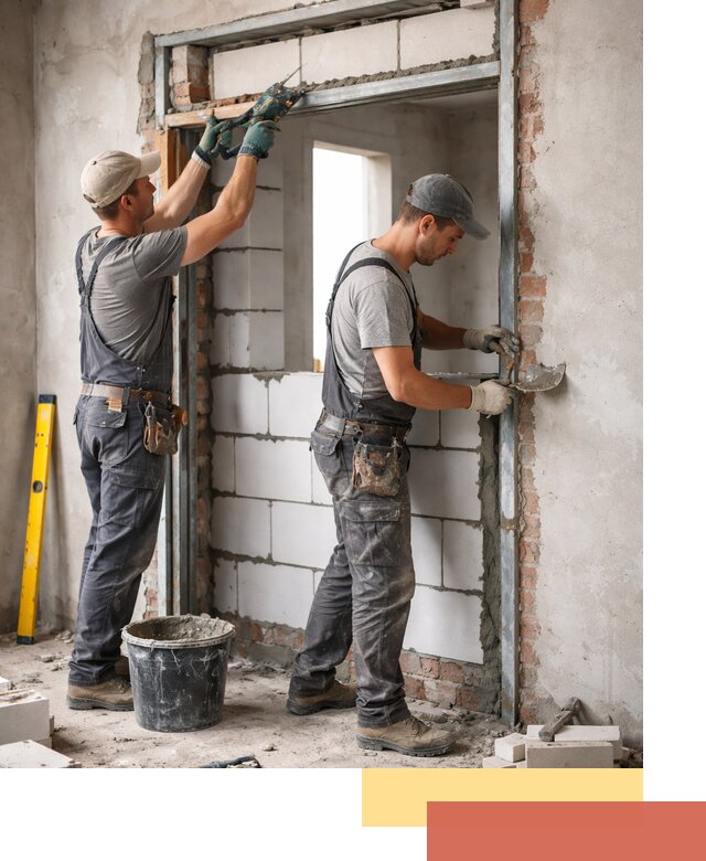 Закладка дверного проема под ключ в Борисоглебске: демонтаж, монтаж, отделка