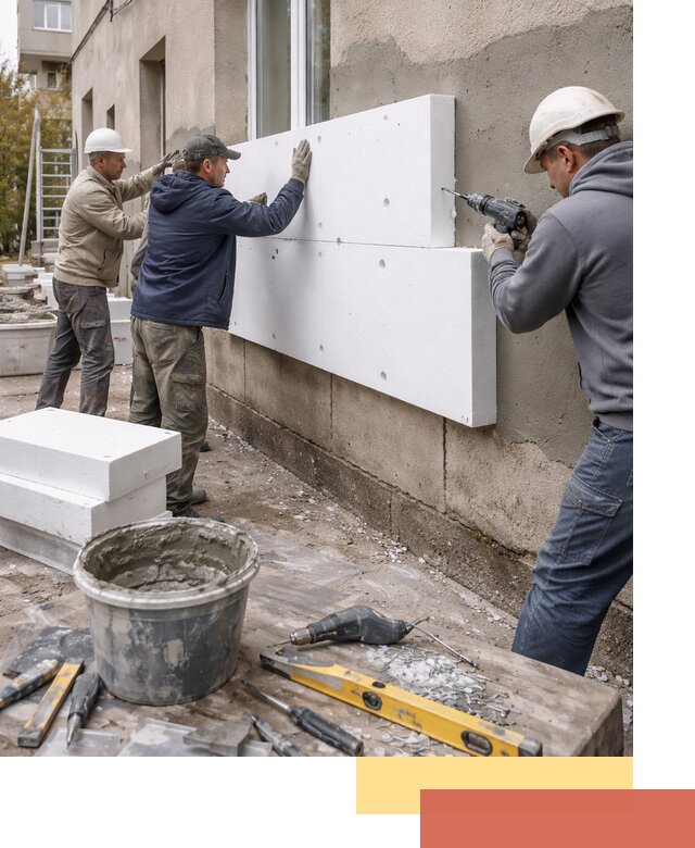 Утепление наружных стен пенопластом в Борисоглебске