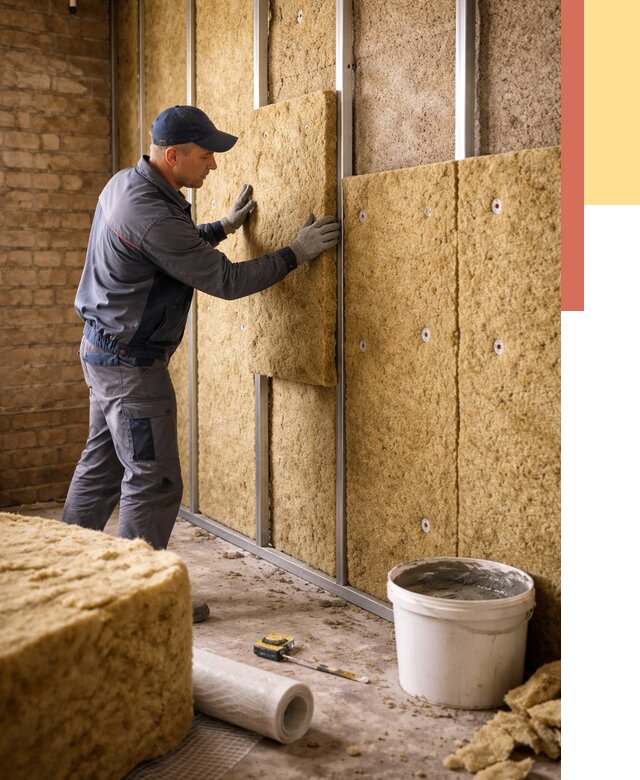 Утепление стен минватой в Борисоглебске от 1405 руб./м2 — недорого и быстро | ОТДЕЛОЧНИК-Брс