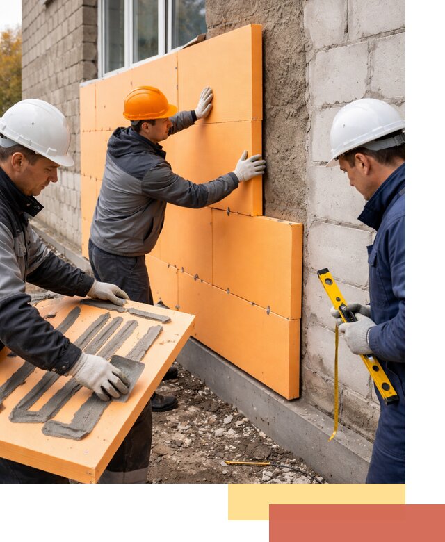 Утепление фасада пеноплексом под ключ в Борисоглебске