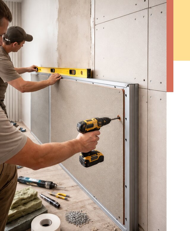 Шумоизоляция стен панелями ЗИПС в Борисоглебске от 2289 руб./м² под ключ | ОТДЕЛОЧНИК-Брс