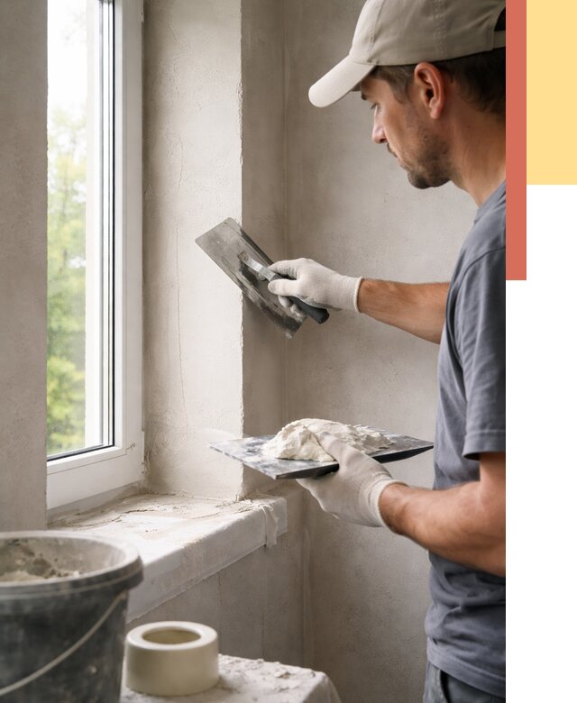 Штукатурка откосов в Борисоглебске от 4682 руб/м² — услуги и выравнивание под ключ | ОТДЕЛОЧНИК-Брс