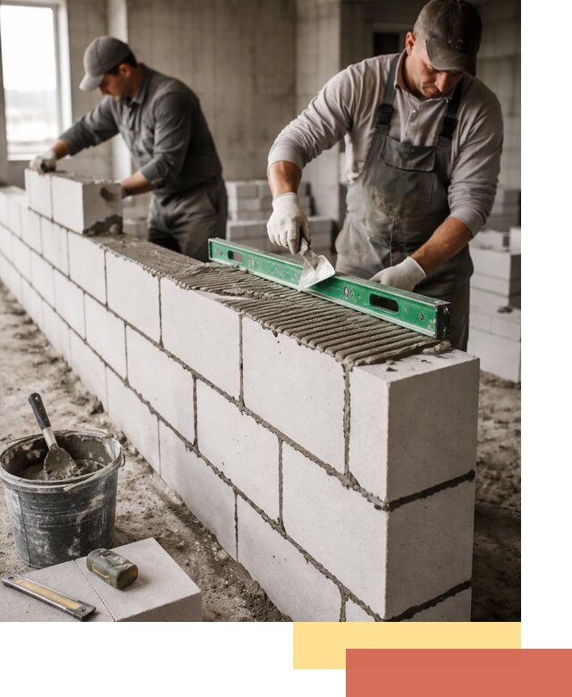 Кладка перегородок из газобетона в Борисоглебске быстро и качественно