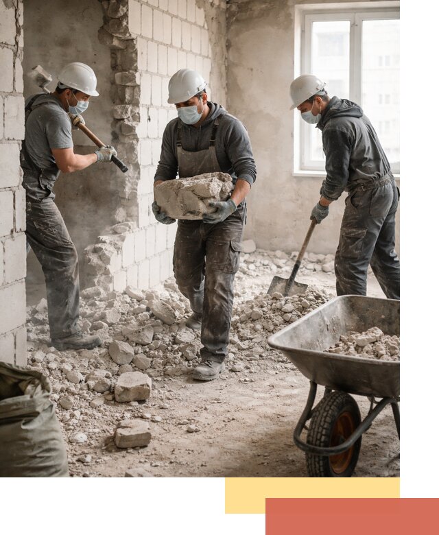 Демонтаж блочных перегородок в Борисоглебске быстро и аккуратно