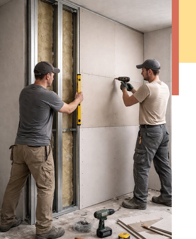 Монтаж двухслойной перегородки из гипсокартона в Борисоглебске от 1509 руб. | ОТДЕЛОЧНИК-Брс