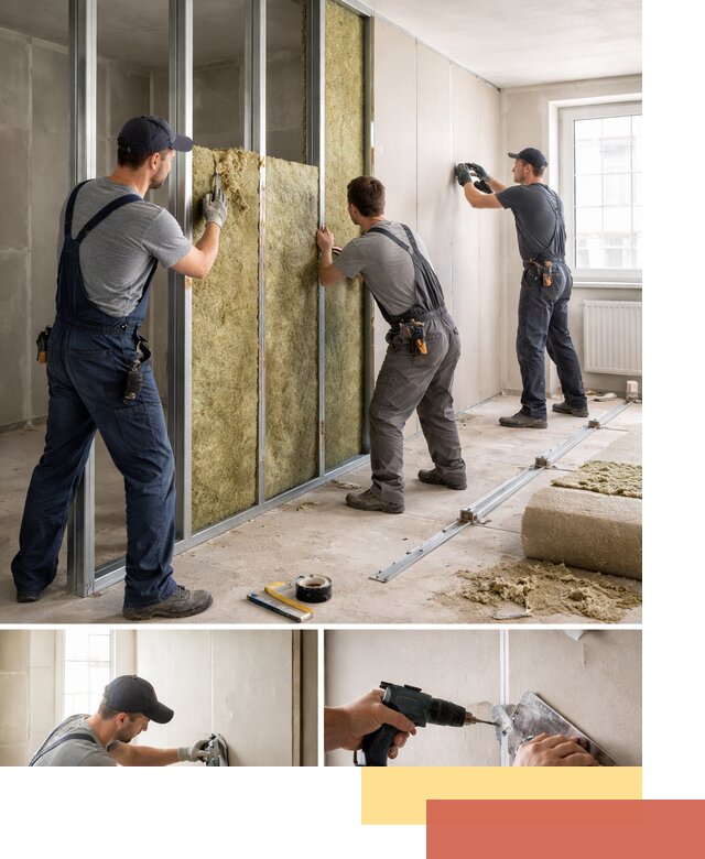 Перегородка из гипсокартона с шумоизоляцией в Борисоглебске — монтаж под ключ