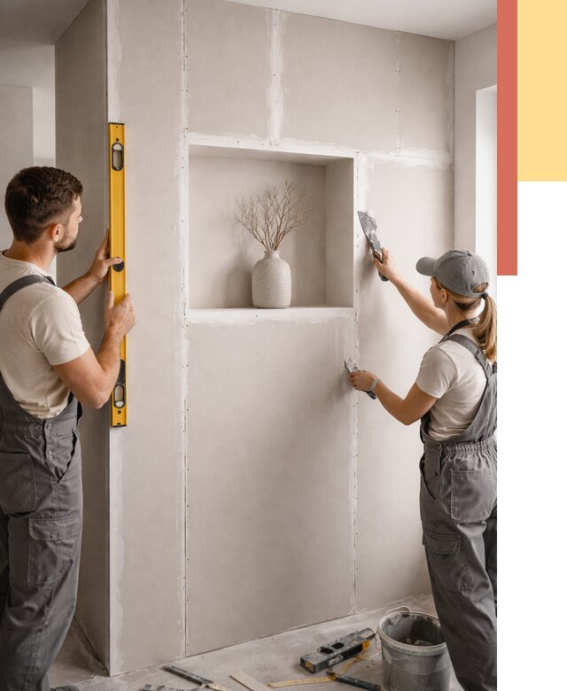 Перегородка из гипсокартона с нишей в Борисоглебске от 3381 руб. под ключ | ОТДЕЛОЧНИК-Брс