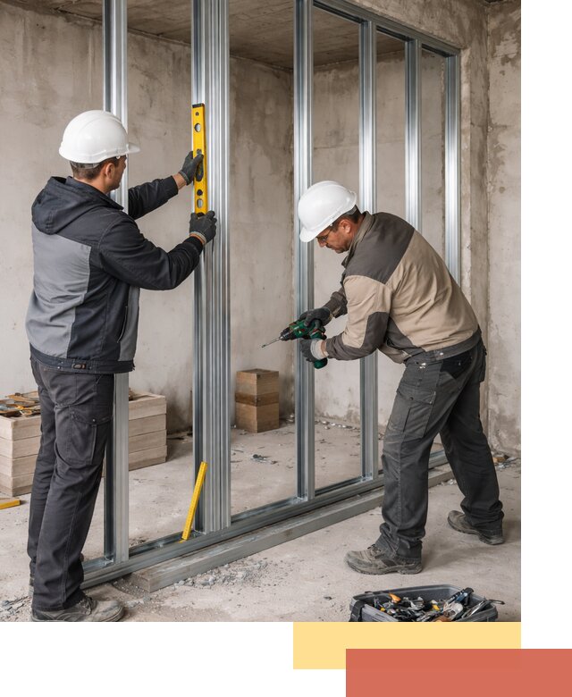 Монтаж каркаса перегородки из профиля в Борисоглебске